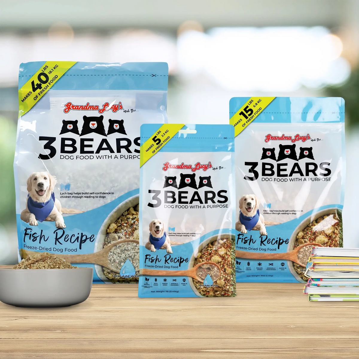 Grandma Lucy's 3 Bears Fish Freeze-Dried Dog Food with Oats