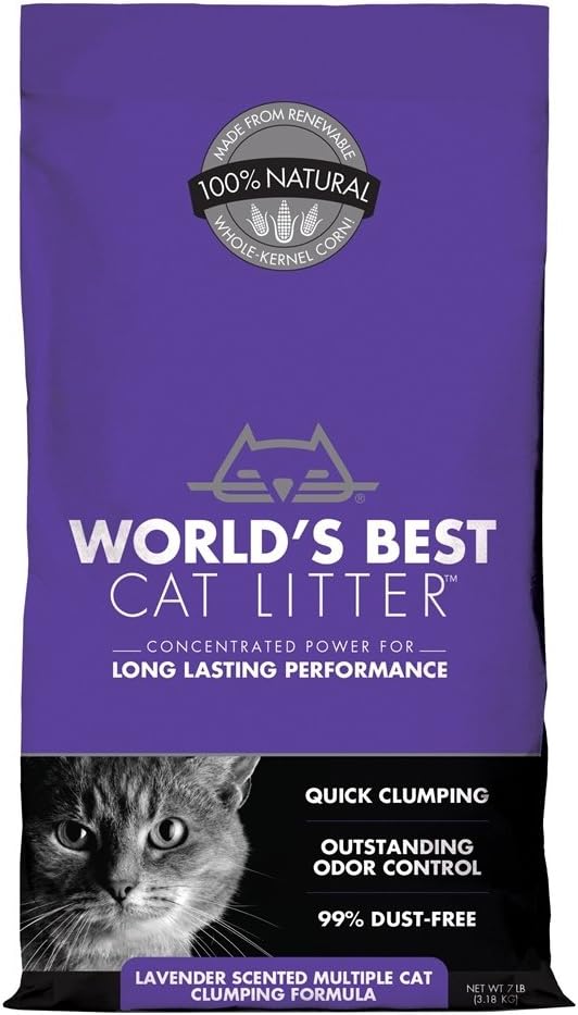 World's Best Cat Litter Lavender Scented Multiple Cat Clumping, 7 lb