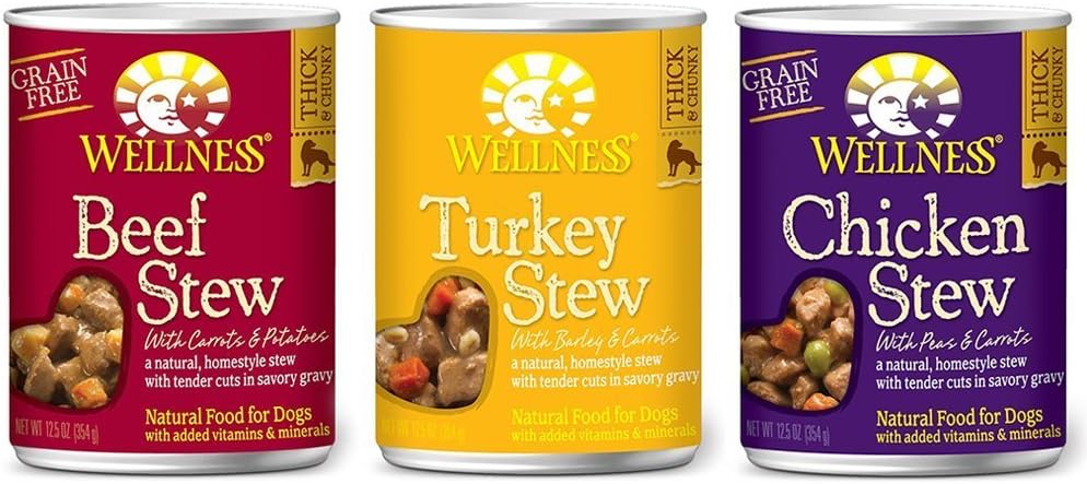 Wellness Grain-Free Stew Wet Dog Food Variety, 12 x 12.5 oz
