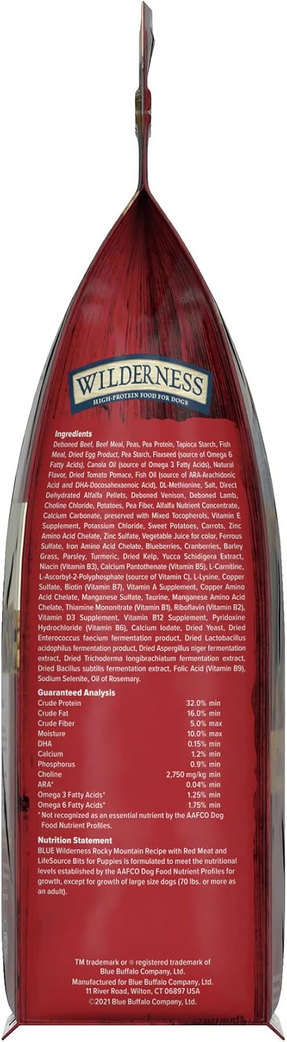 Blue Buffalo Wilderness Rocky Mountain Recipe Puppy Dry Dog Food, 4 lb