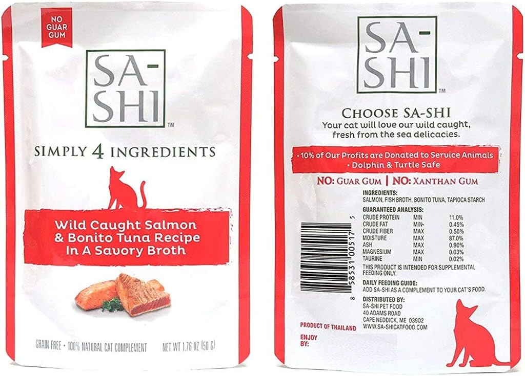 Sa-Shi Grain-Free Wet Cat Food Toppers, 1.76 oz Pouches