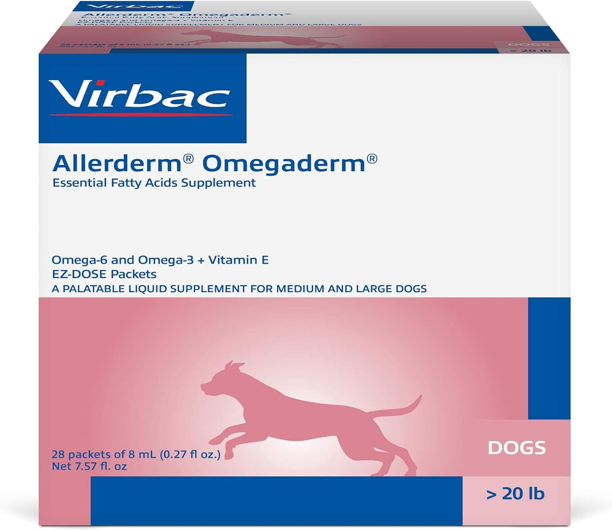 Virbac Allerderm Omegaderm Fatty Acid Supplement for Medium & Large Dogs