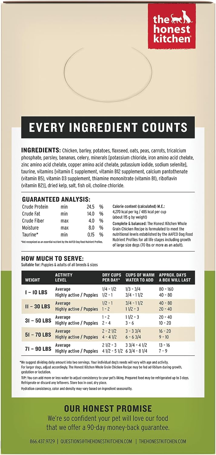 The Honest Kitchen Wholemade Whole Grain Chicken Recipe Dehydrated Dog Food, 10 lb