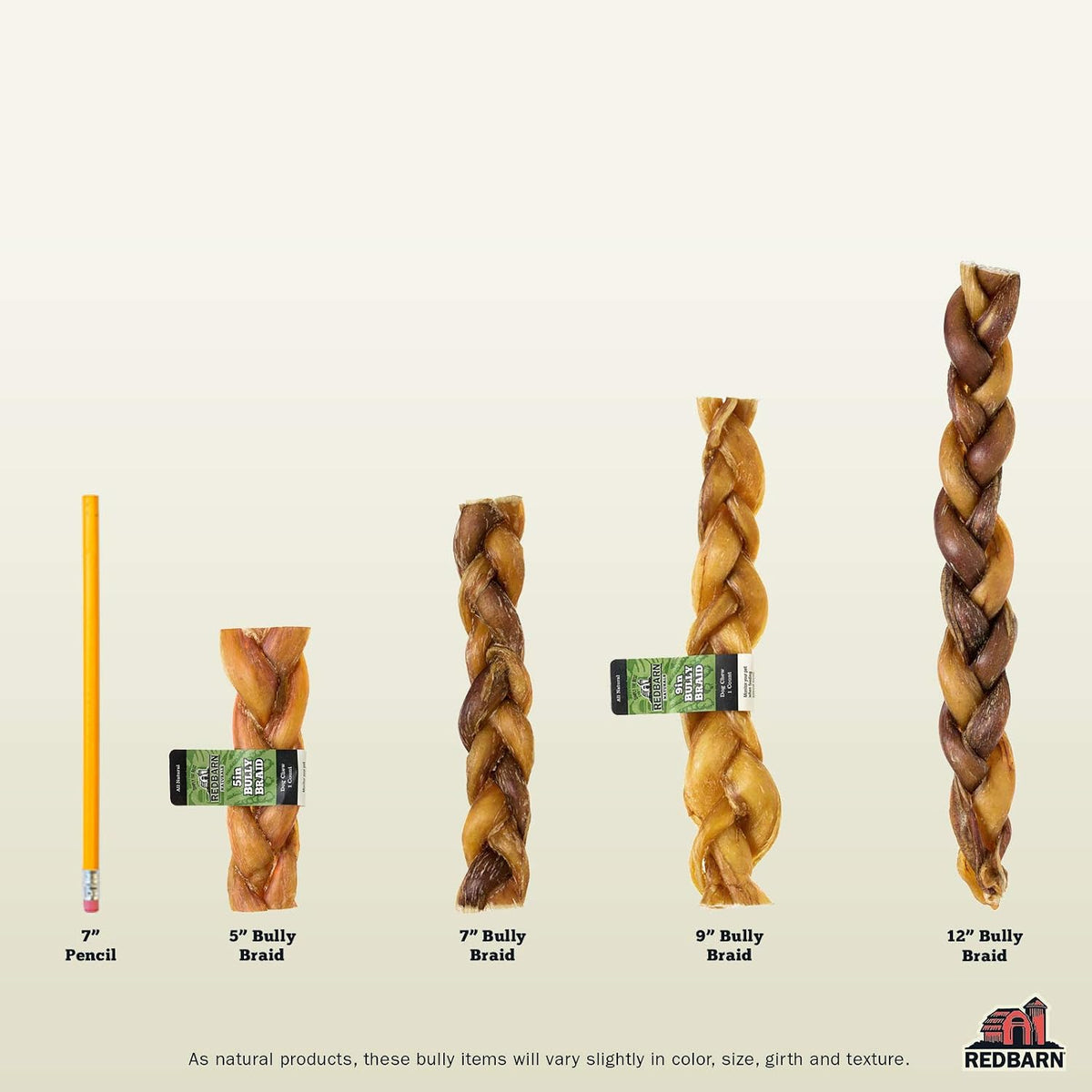 Redbarn Braided Bully Sticks for Dogs, Multi-Pack