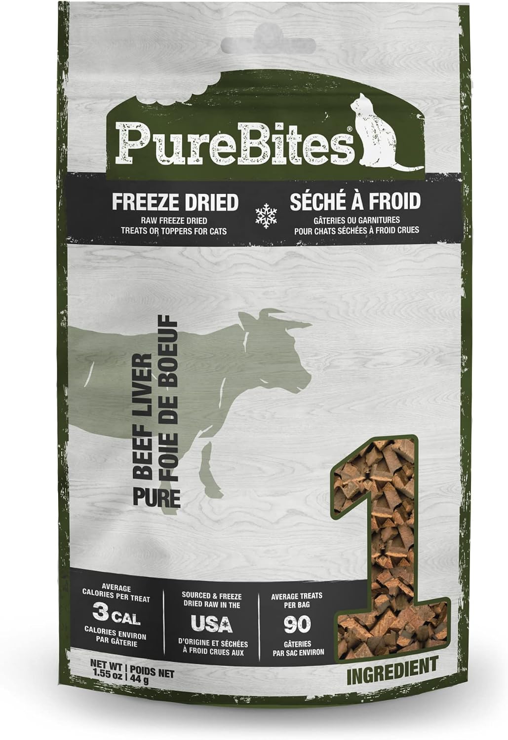PureBites Beef Liver Freeze-Dried Cat Treats, 1.55 oz