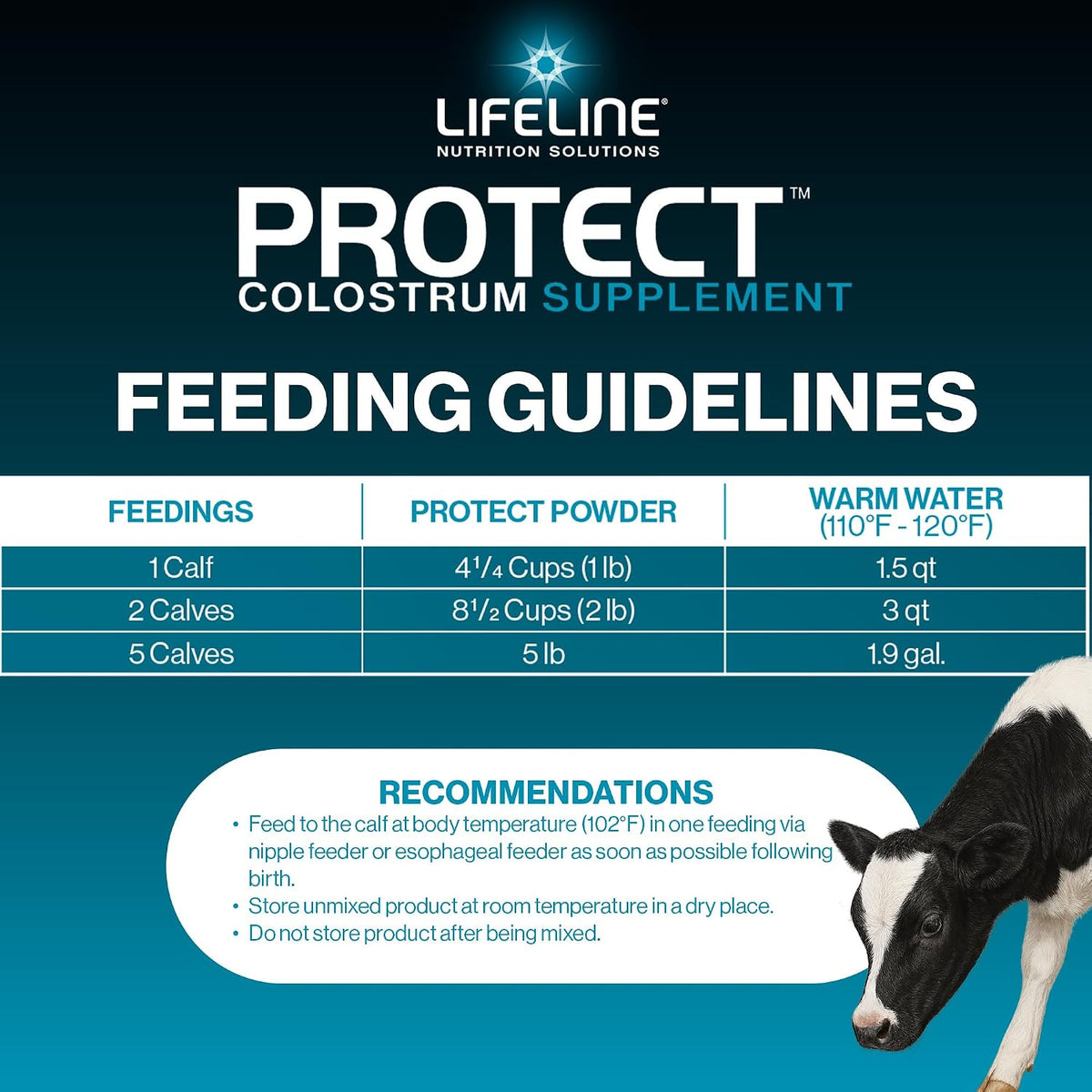 Annuso Lifeline Protect Colostrum Supplement for Calves, 1 lb
