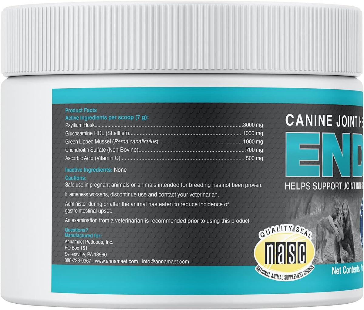 Annamaet Endure Hip & Joint Powder Supplement for Dogs