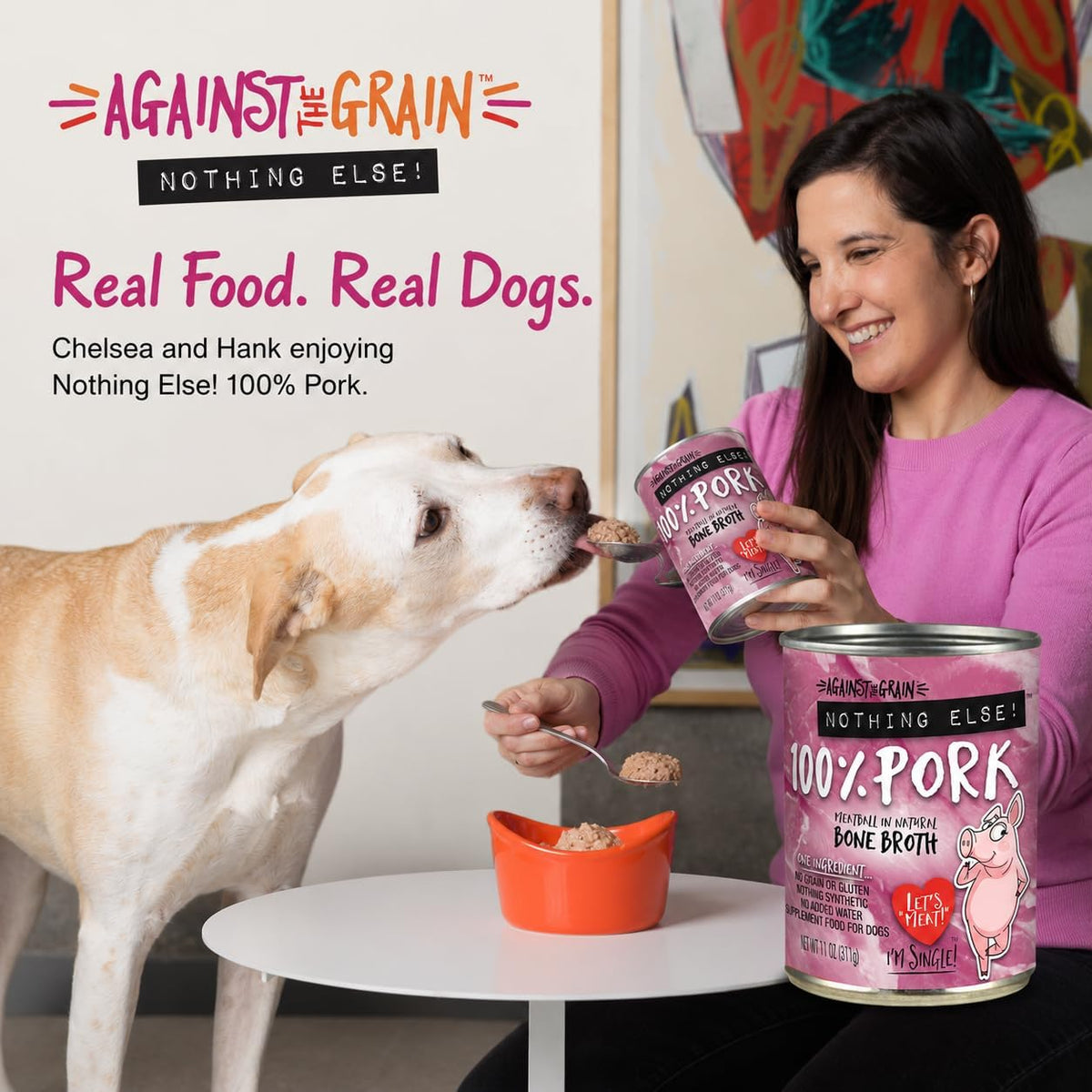 Against the Grain Nothing Else! 100% Pork Dog Food, 12 x 11 oz