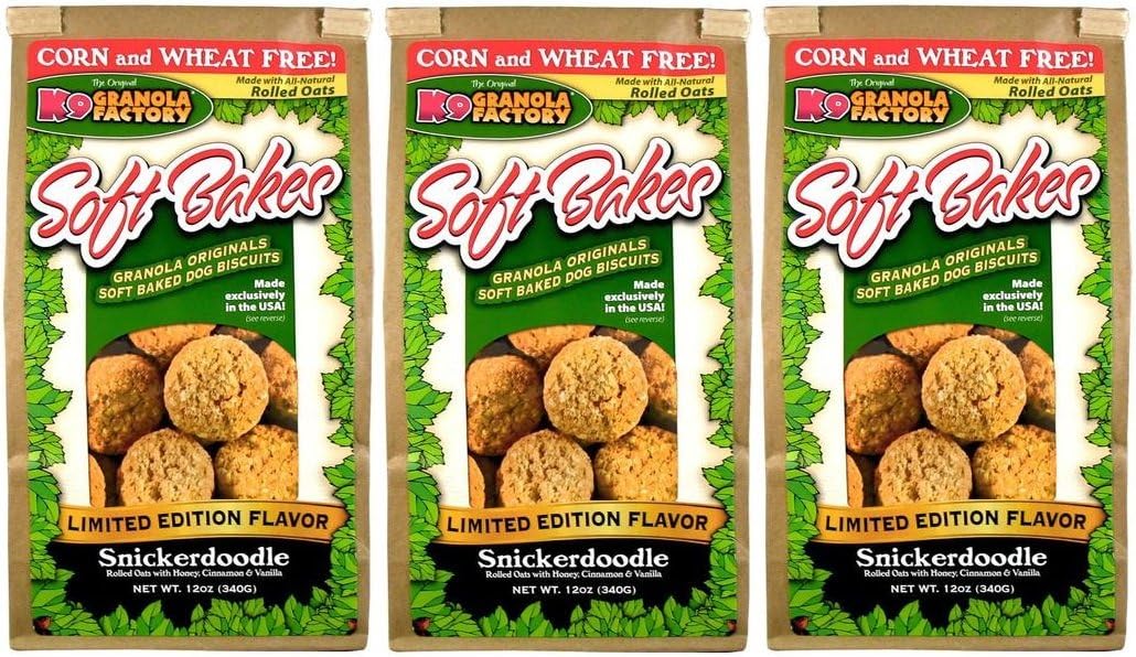 K9 Granola Factory Soft Bakes Snickerdoodle Dog Treats, 3 x 12 oz