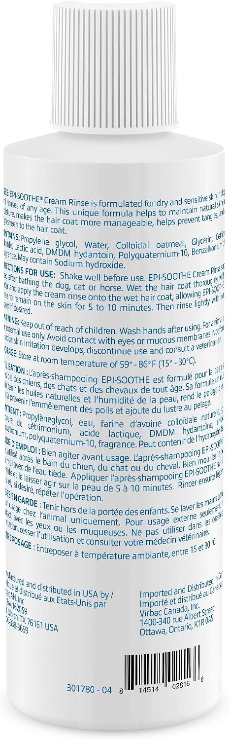 Virbac Epi-Soothe Cream Rinse for Dogs, Cats & Horses
