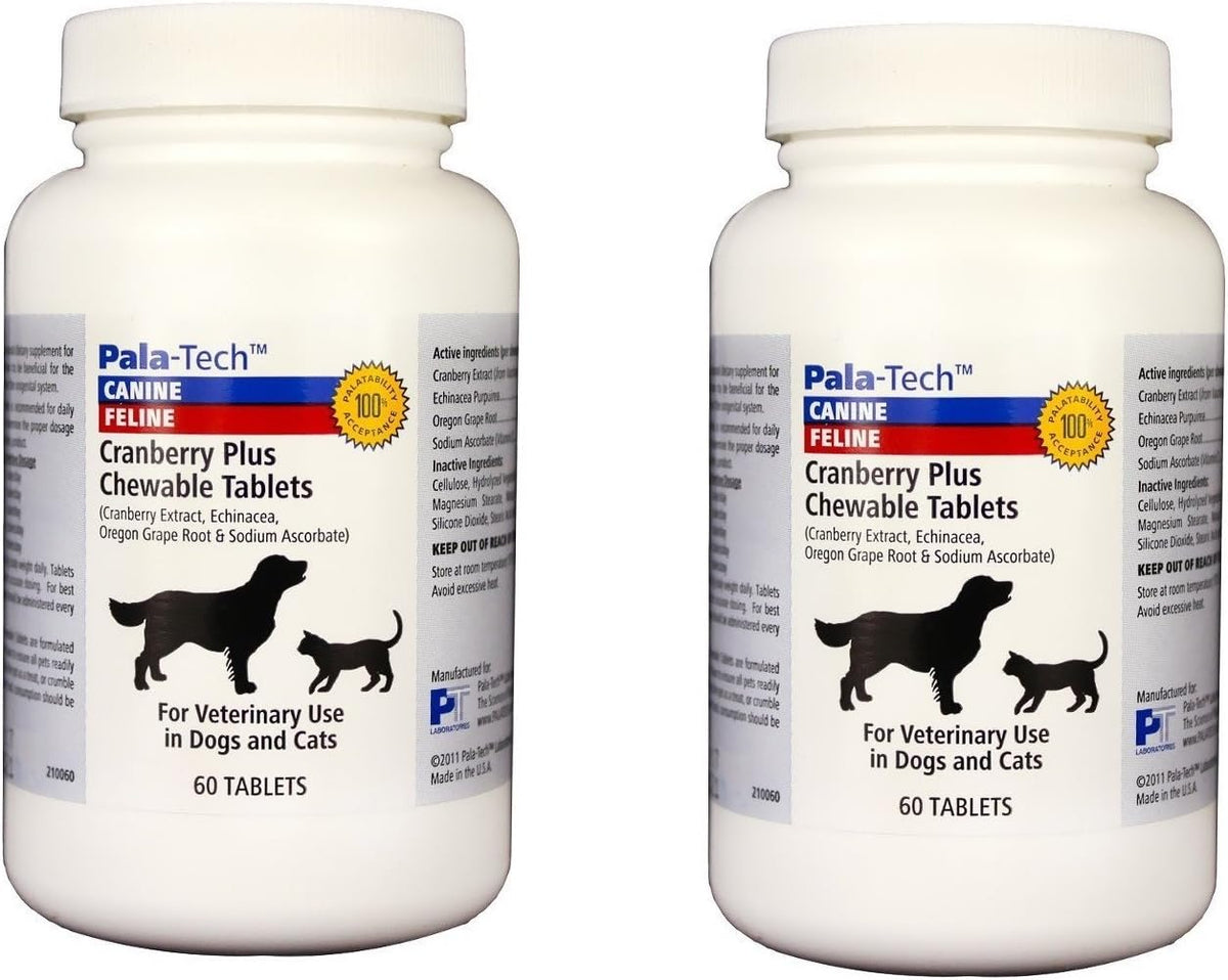 Pala-Tech Cranberry Plus Chewable Tablets for Dogs & Cats, 2 x 60 ct