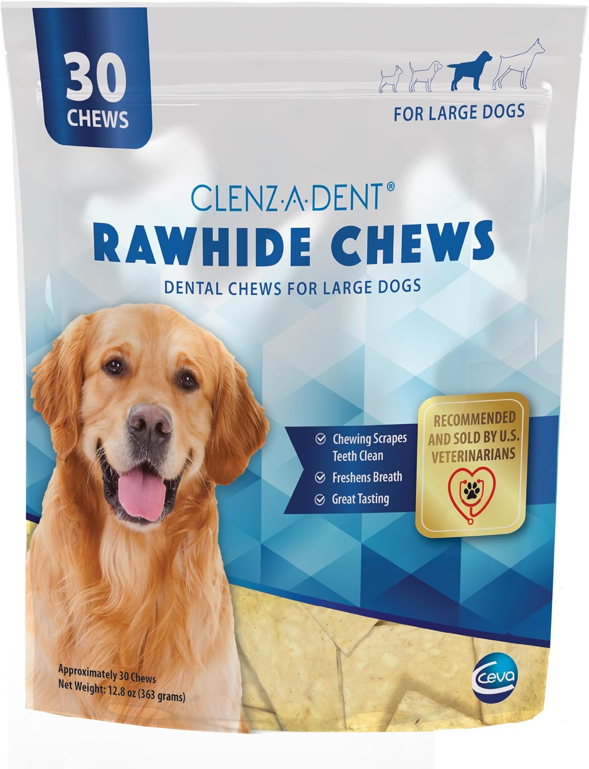 Clenz-A-Dent Rawhide Dental Chews for Dogs