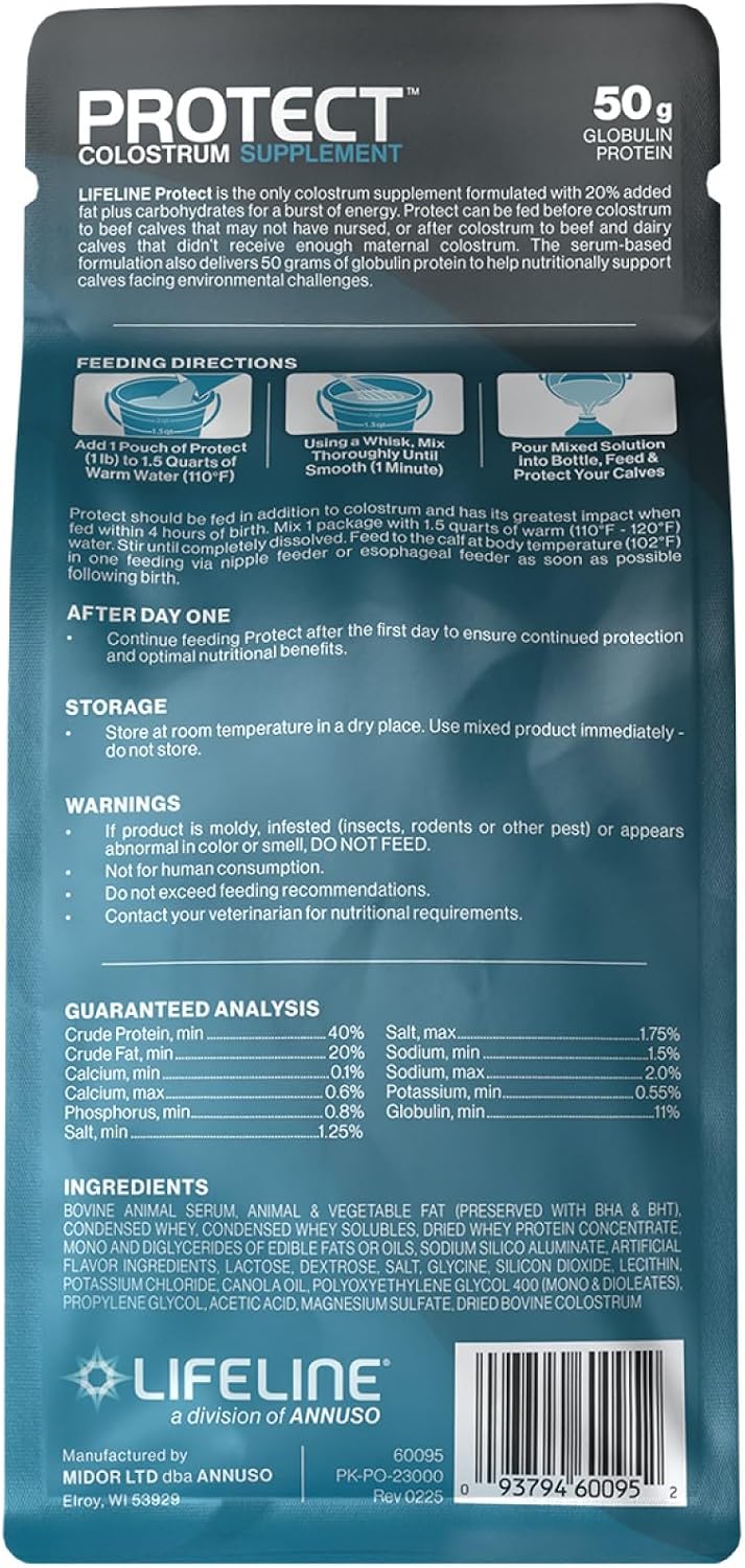 Annuso Lifeline Protect Colostrum Supplement for Calves, 1 lb