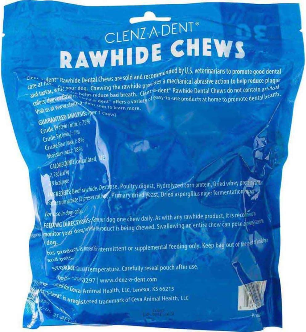 Clenz-A-Dent Rawhide Dental Chews for Dogs