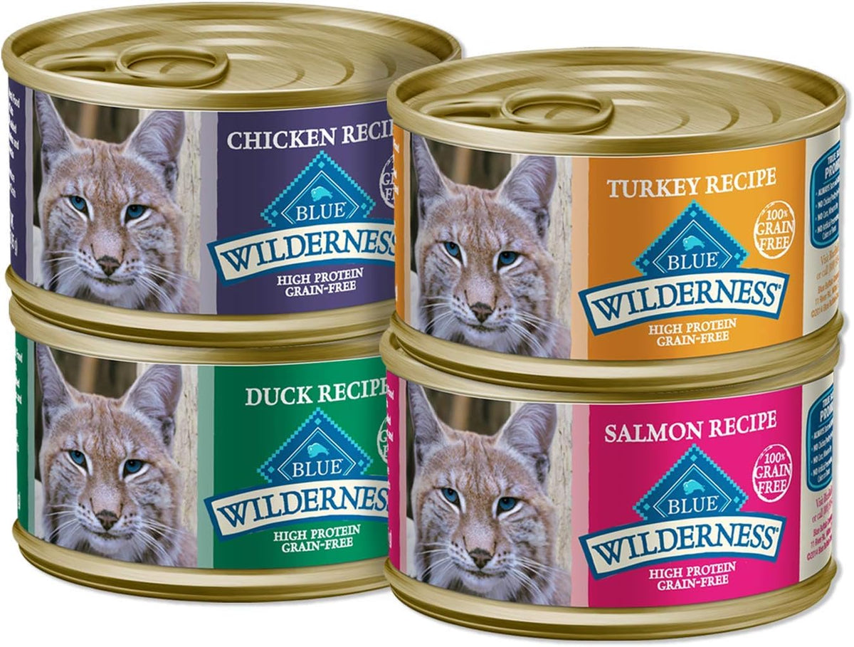 Blue Buffalo Wilderness Pate Wet Cat Food Variety, 24 x 3 oz