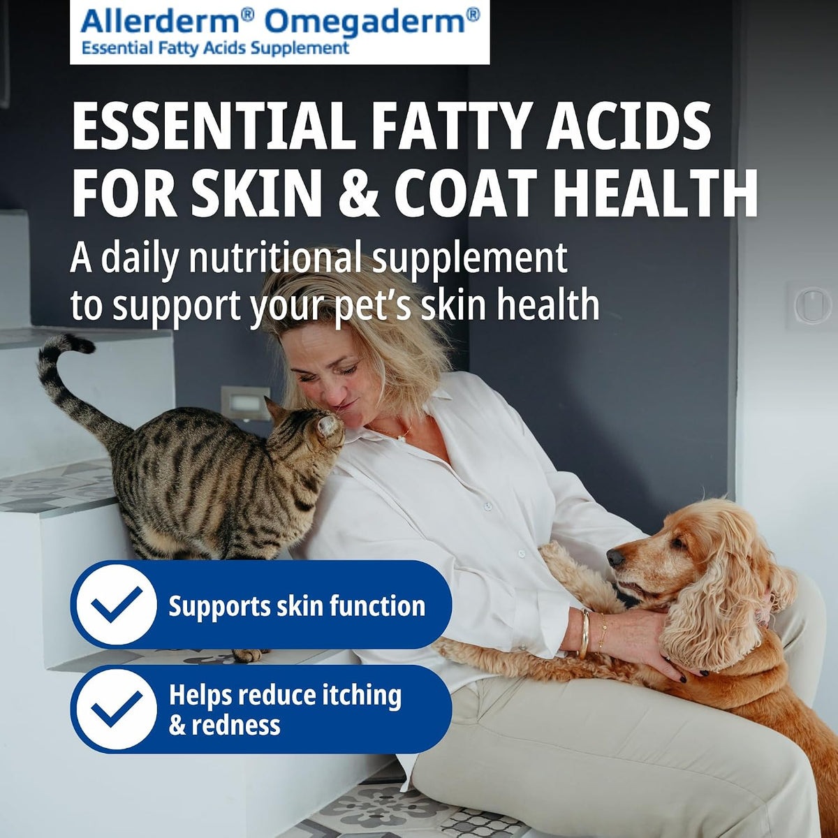 Virbac Allerderm Omegaderm Fatty Acid Supplement for Medium & Large Dogs