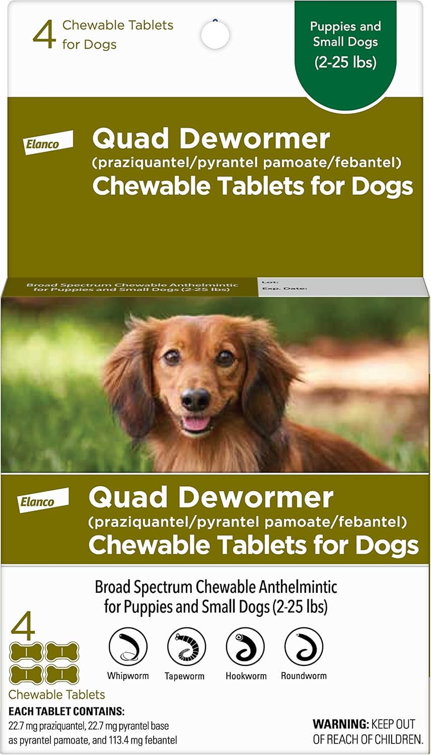 Elanco Quad Dewormer Chewable Tablets for Dogs