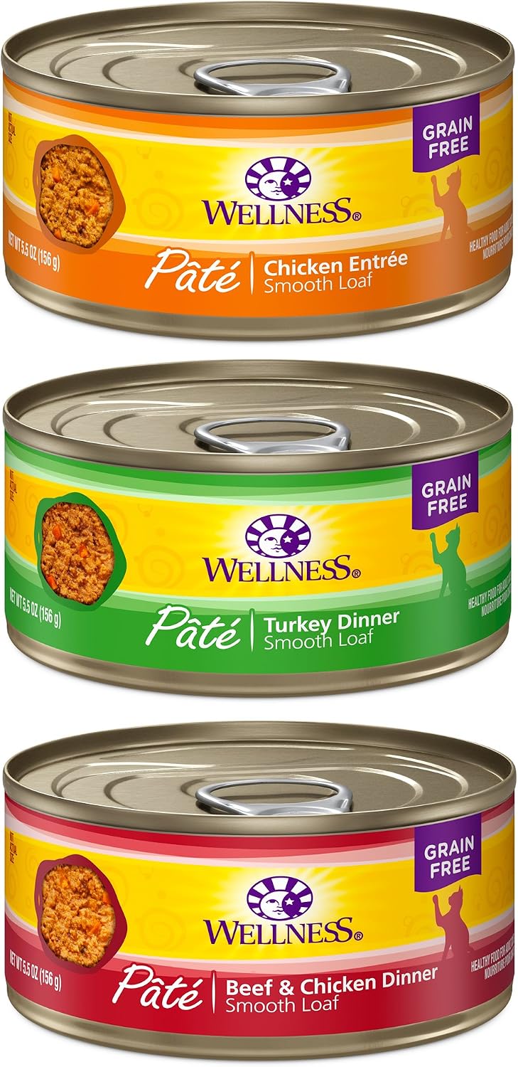Wellness Complete Health Pate Wet Cat Food Variety, 12 x 5 oz