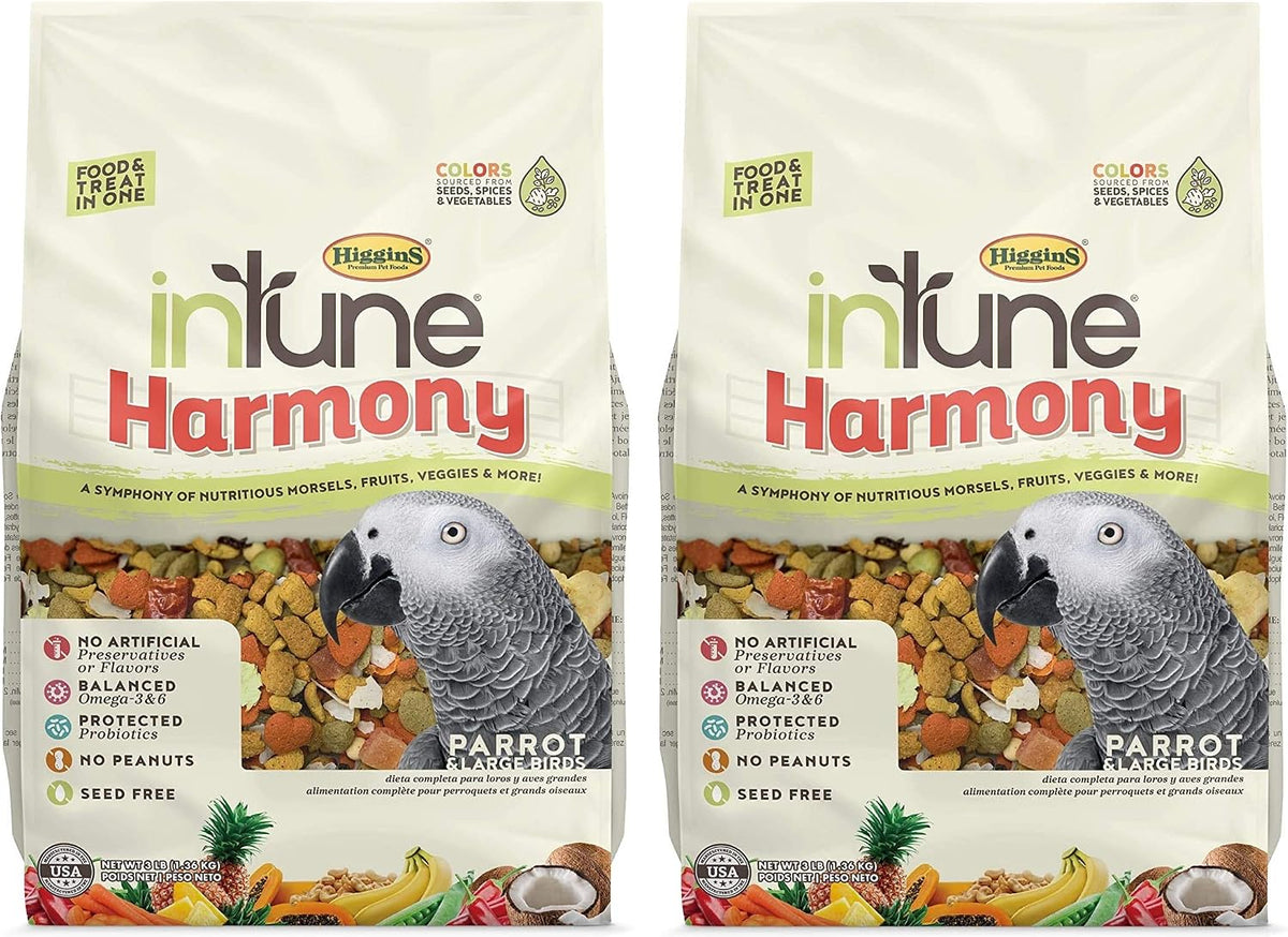 Higgins inTune Harmony Food for Parrots & Large Birds, 2 x 3 lb