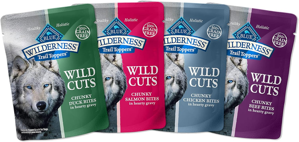 Blue Buffalo Wilderness Trail Toppers Wet Dog Food Variety, 24 x 3 oz