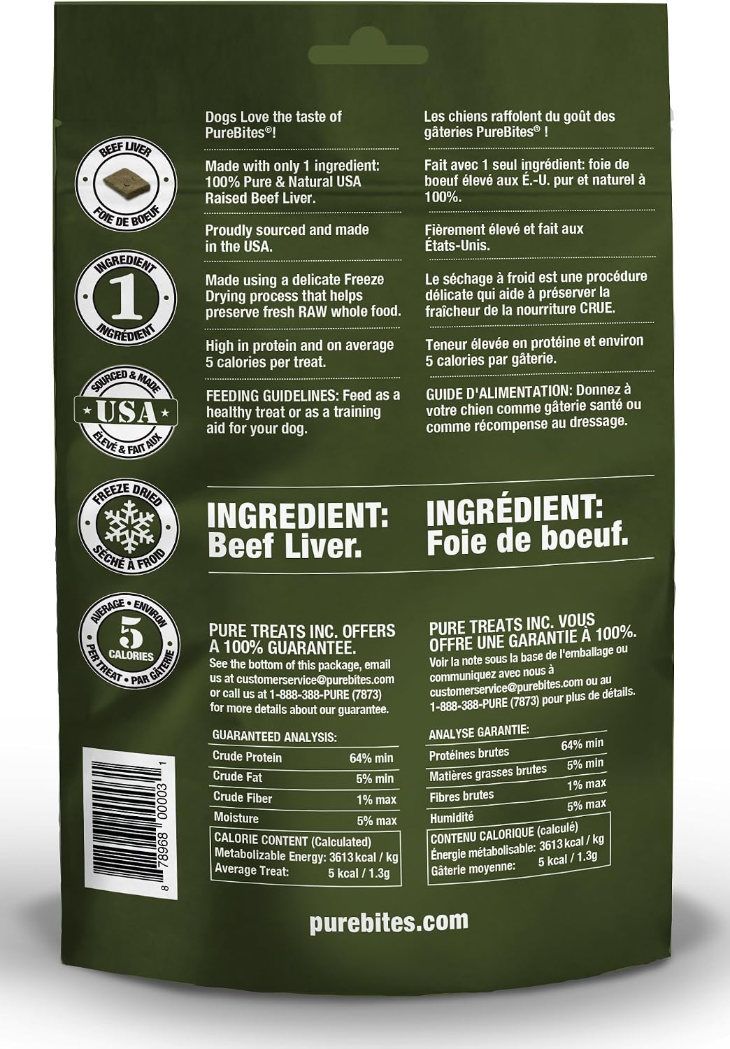 PureBites Beef Liver Freeze-Dried Dog Treats