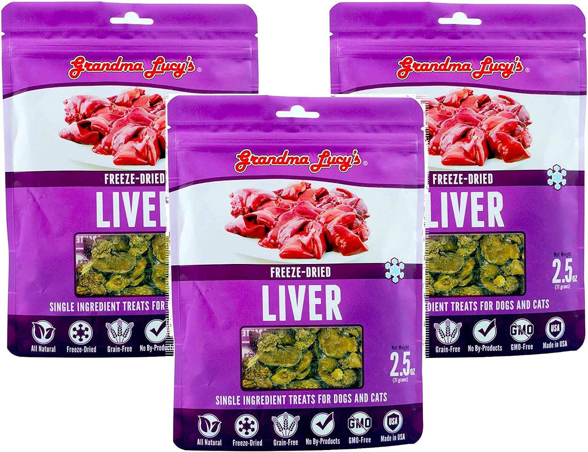 Grandma Lucy's Freeze-Dried Singles Treats for Dogs & Cats, 3 Pack