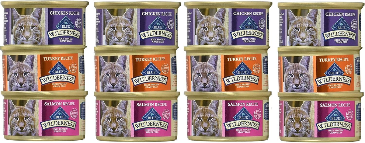 Blue Buffalo Wilderness Grain-Free Wet Cat Food Variety, 12 x 5.5 oz