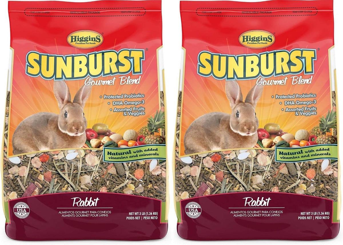 Higgins Sunburst Gourmet Blend Rabbit Food, 2 x 3 lb