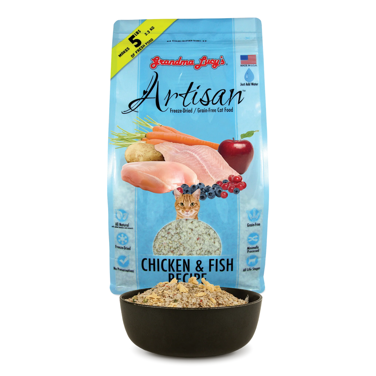 Grandma Lucy's Artisan Chicken & Fish Grain-Free Freeze-Dried Cat Food