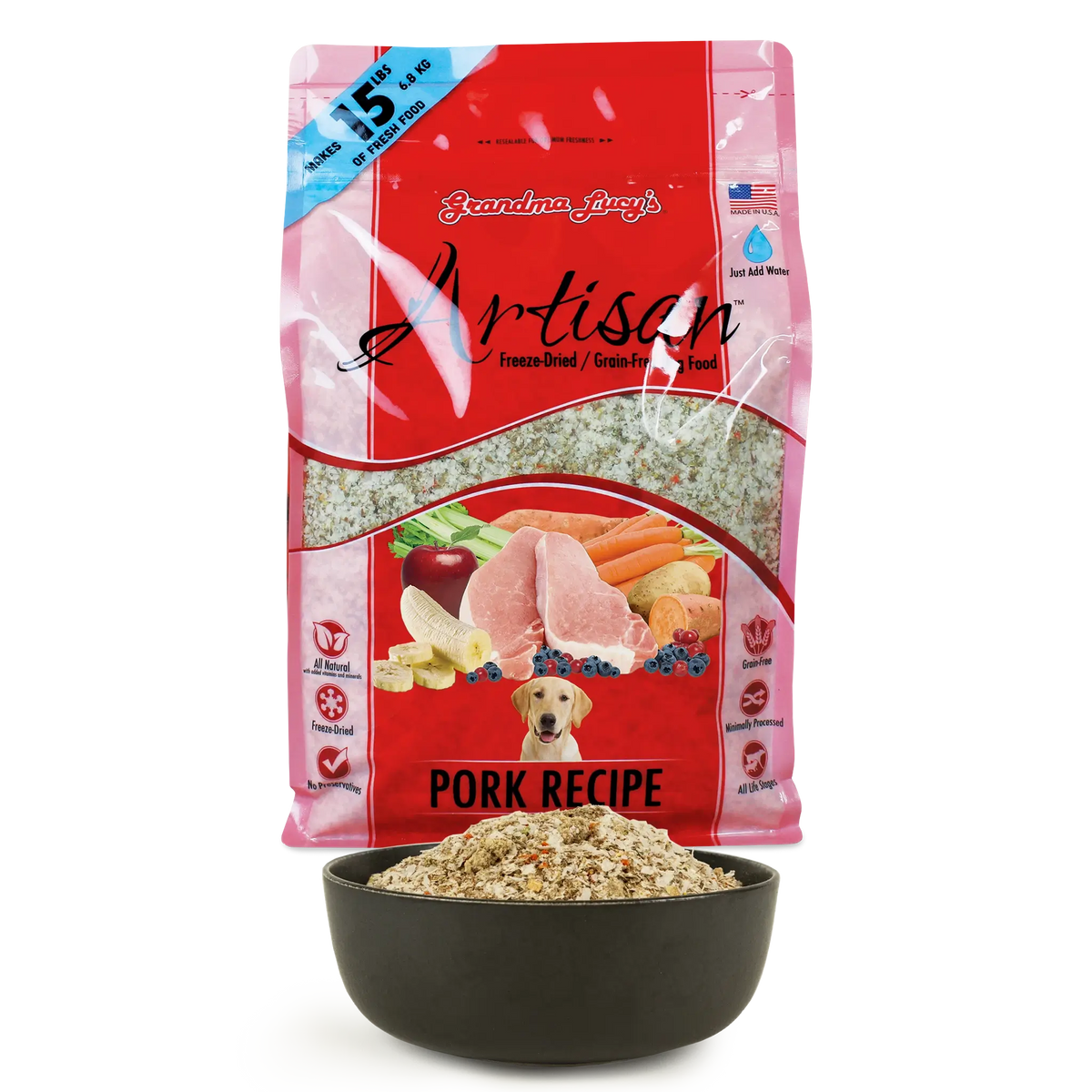 Grandma Lucy's Artisan Pork Grain-Free Freeze-Dried Dog Food