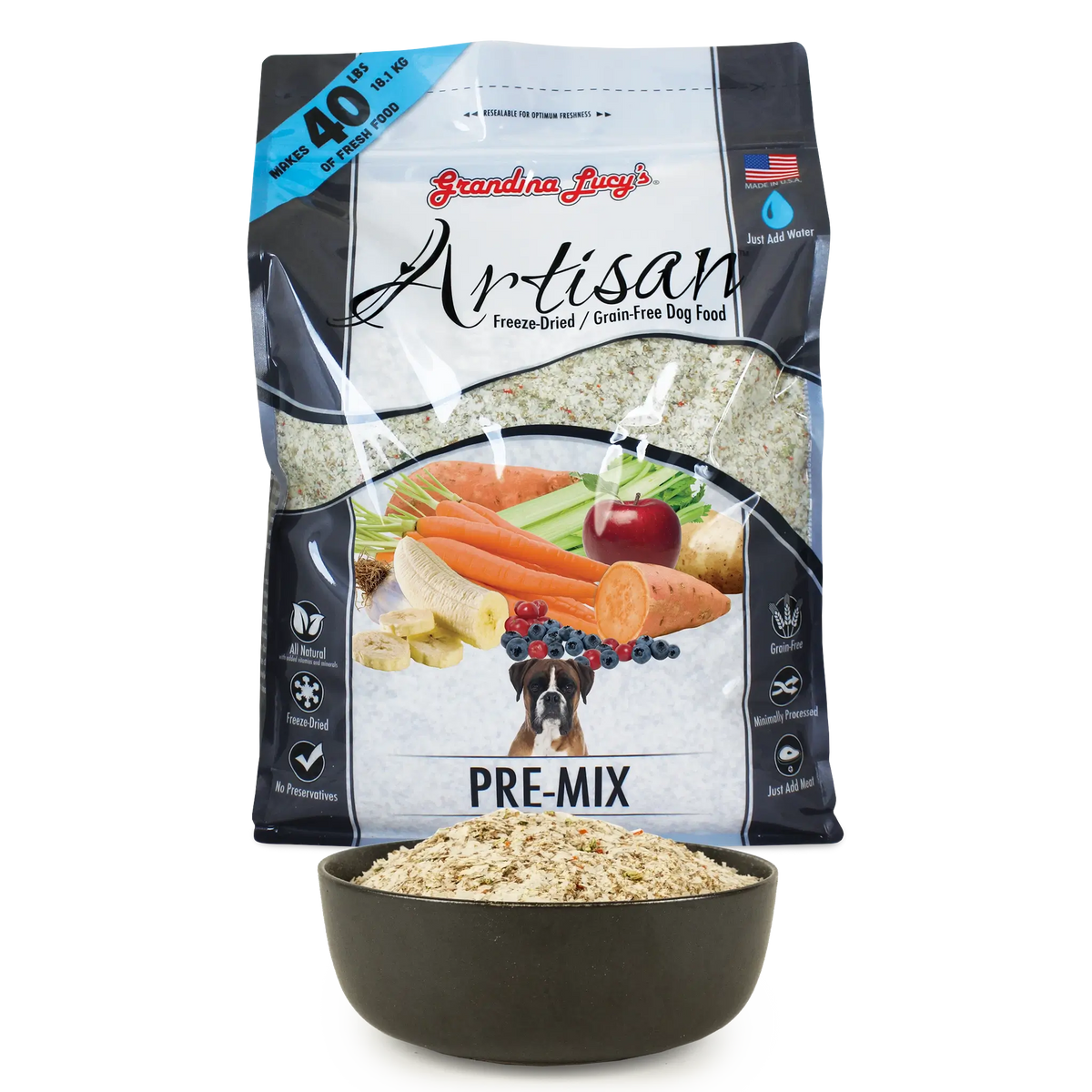 Grandma Lucy's Artisan Pre-Mix Grain-Free Freeze-Dried Dog Food Base