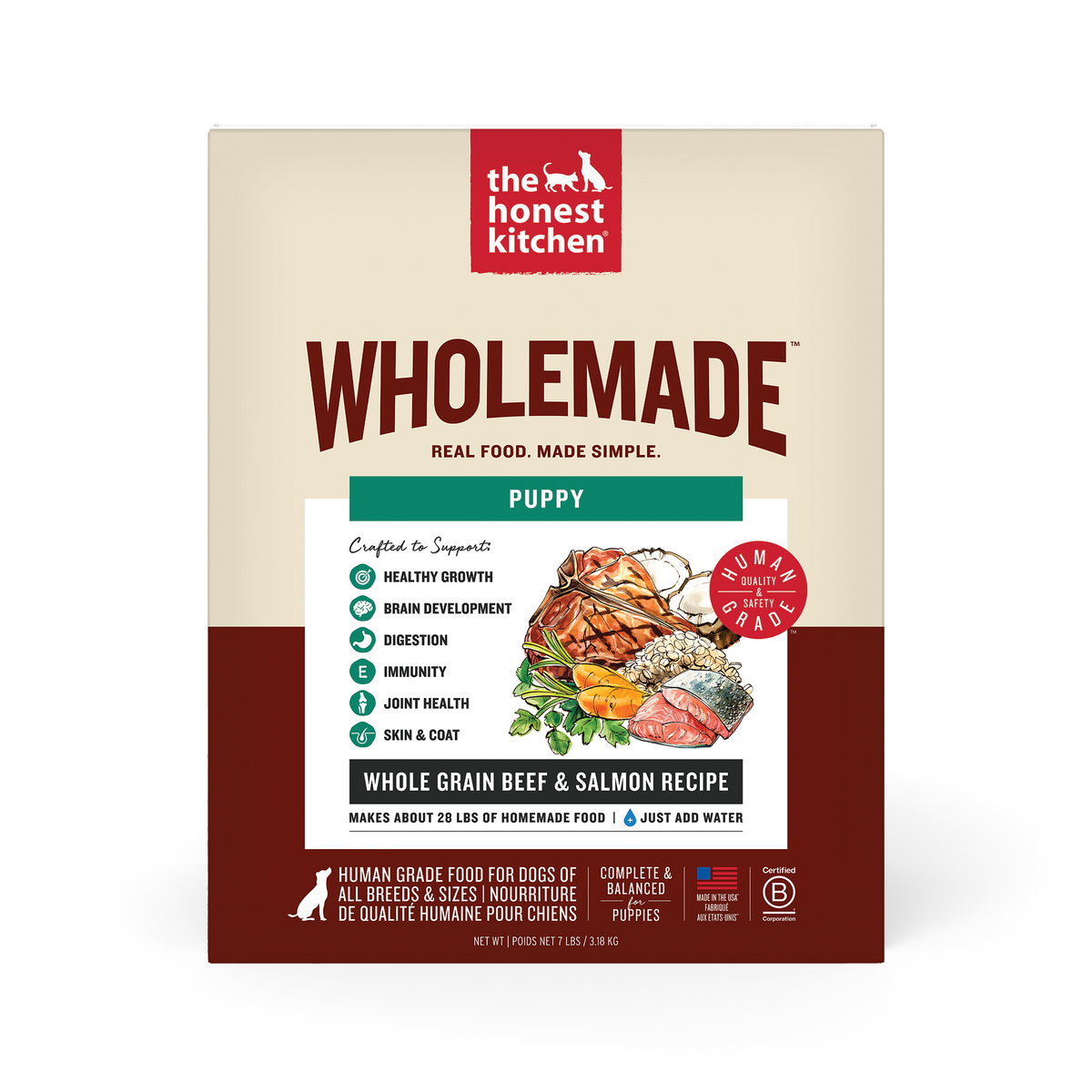 The Honest Kitchen Wholemade Whole Grain Beef & Salmon Dehydrated Dog Food for Puppies