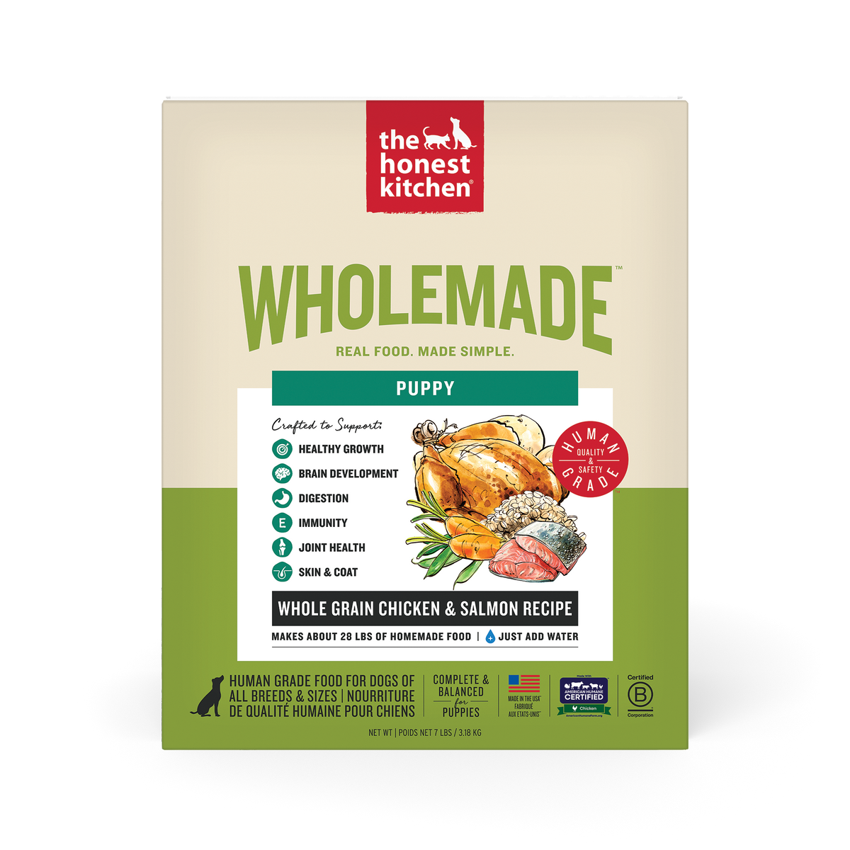 The Honest Kitchen Wholemade Whole Grain Chicken & Salmon Dehydrated Dog Food for Puppies