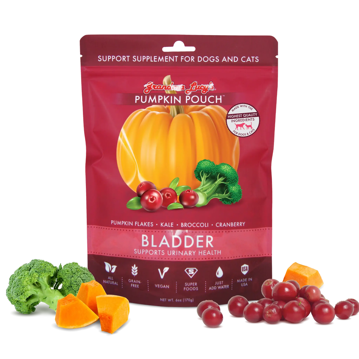 Grandma Lucy's Pumpkin Pouch Bladder Dog & Cat Food Topper