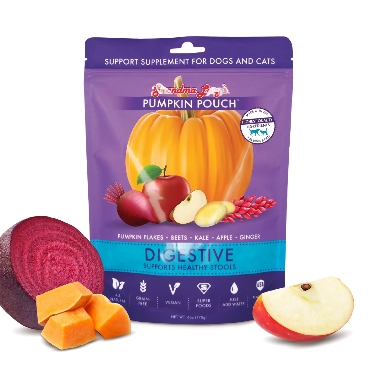 Grandma Lucy's Pumpkin Pouch Digestive Dog & Cat Food Topper
