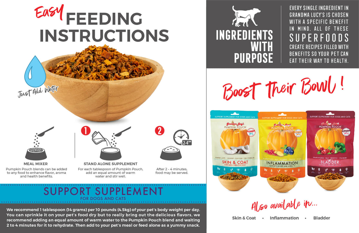 Grandma Lucy's Pumpkin Pouch Digestive Dog & Cat Food Topper