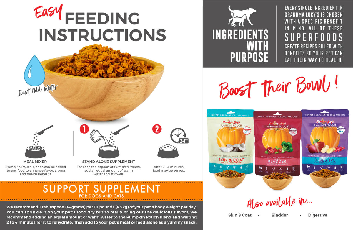 Grandma Lucy's Pumpkin Pouch Inflammation Dog & Cat Food Topper