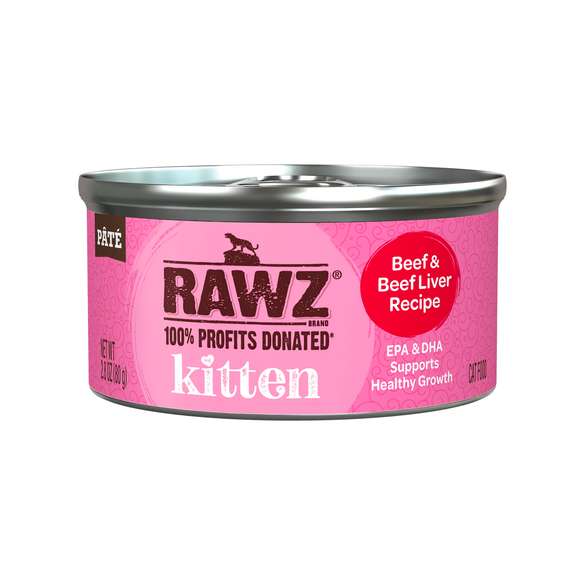 Rawz Kitten Beef & Beef Liver Pâté Canned Cat Food
