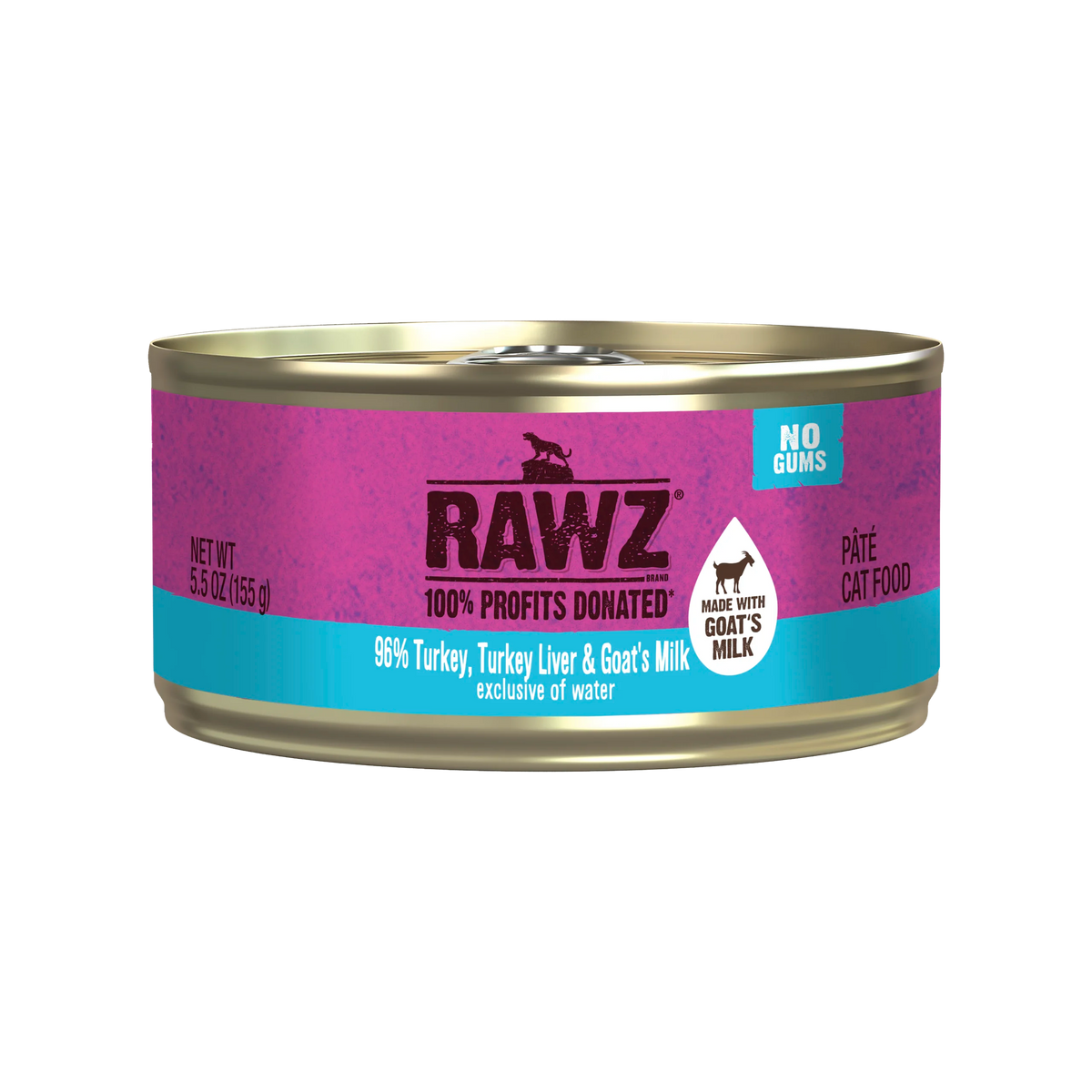 Rawz 96% Turkey, Turkey Liver & Goat's Milk Pâté Canned Cat Food