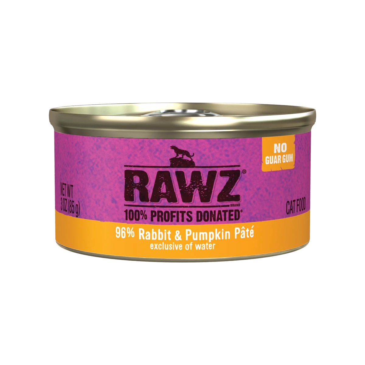 RAWZ 96% Rabbit & Pumpkin Pate Cat Food – 3 oz package, front