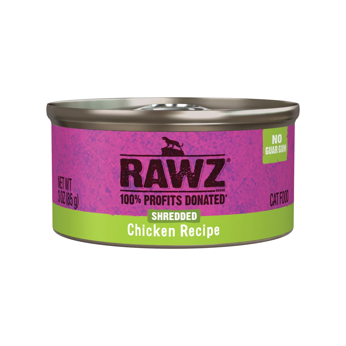 RAWZ Shredded Chicken Cat Food Recipe – 3 oz package, front