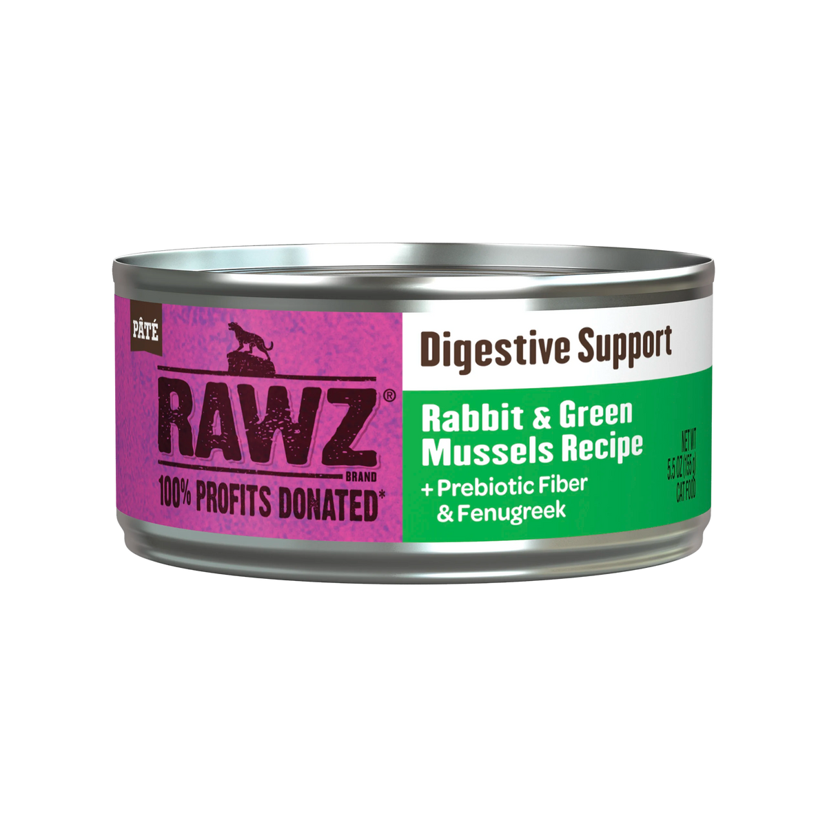 Rawz Digestive Support Rabbit & Green Mussels Pâté Canned Cat Food