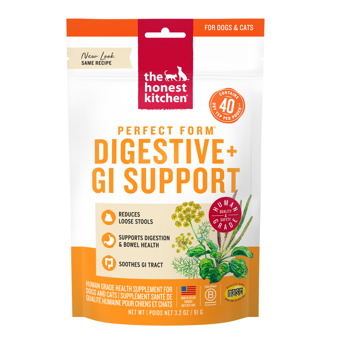 The Honest Kitchen Perfect Form Herbal Digestive Supplement for Dogs & Cats