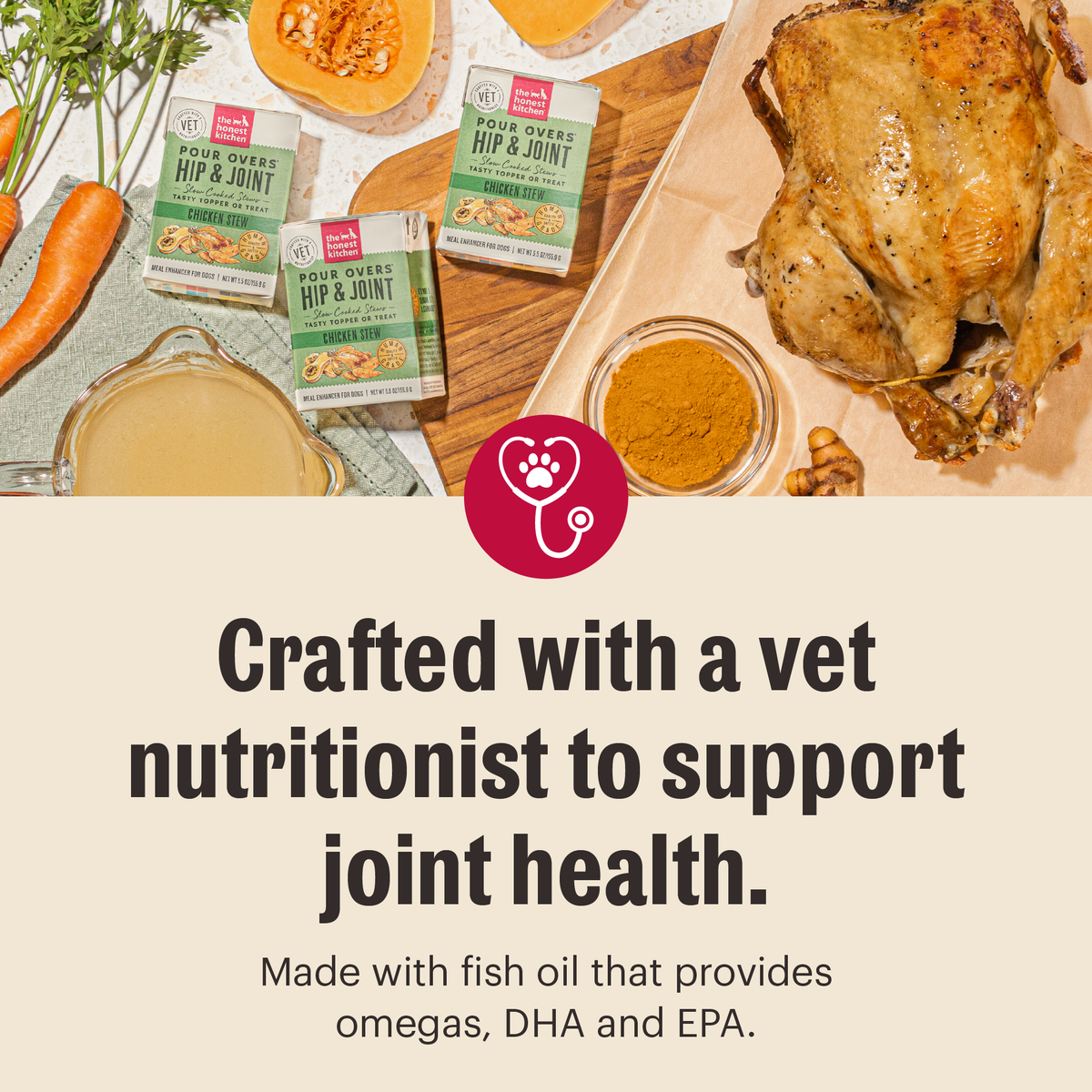 The Honest Kitchen Functional Pour Overs: Hip & Joint - Chicken Stew Dog Food Topper