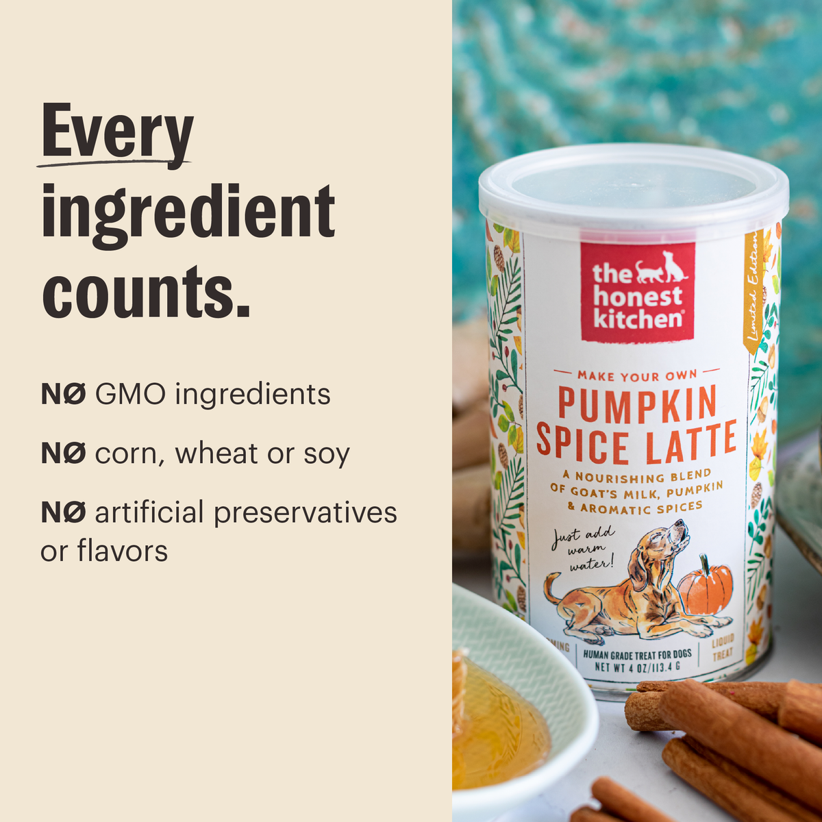The Honest Kitchen Pumpkin Spice Latte for Dogs
