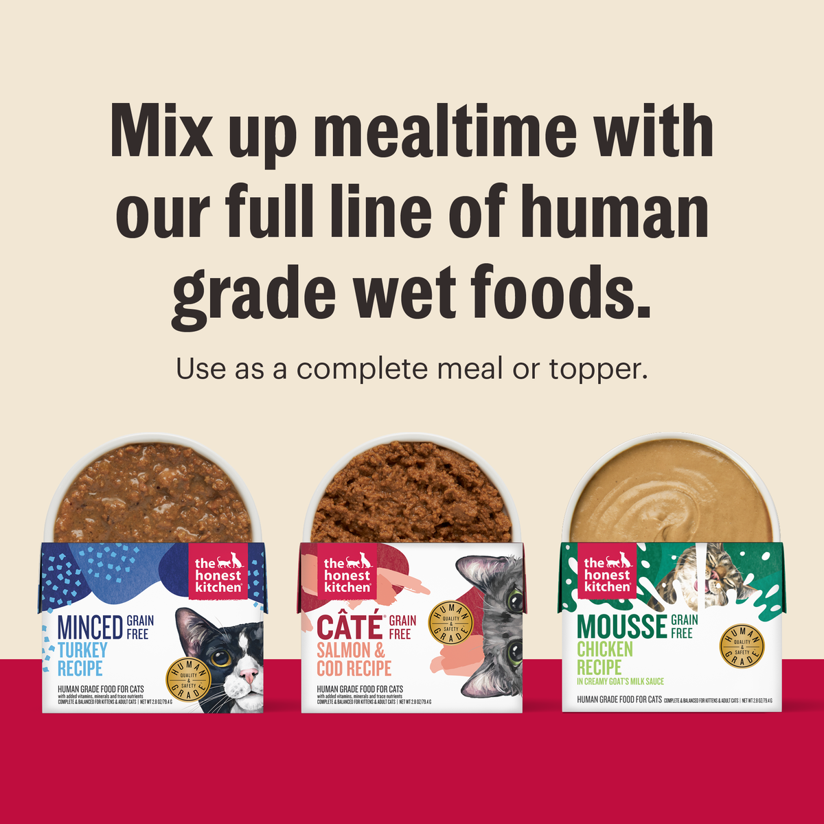 The Honest Kitchen Mousse in Goat's Milk Variety Pack Wet Cat Food