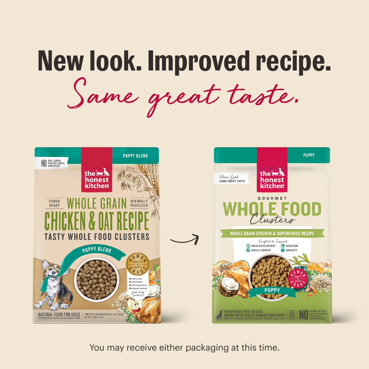The Honest Kitchen Whole Grain Chicken Whole Food Clusters for Puppies Dry Dog Food