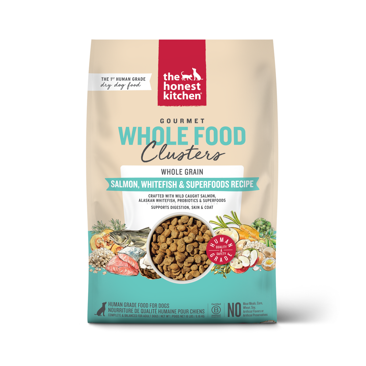 The Honest Kitchen Whole Grain Salmon & Whitefish Whole Food Clusters Dry Dog Food