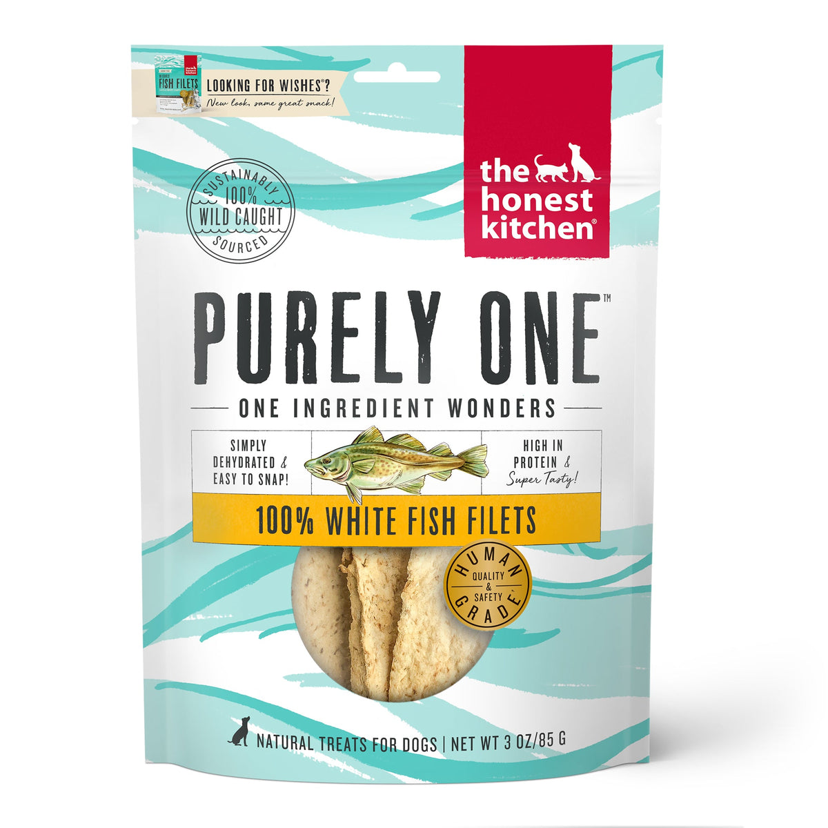 The Honest Kitchen Purely One: 100% White Fish Filets Dog Treats