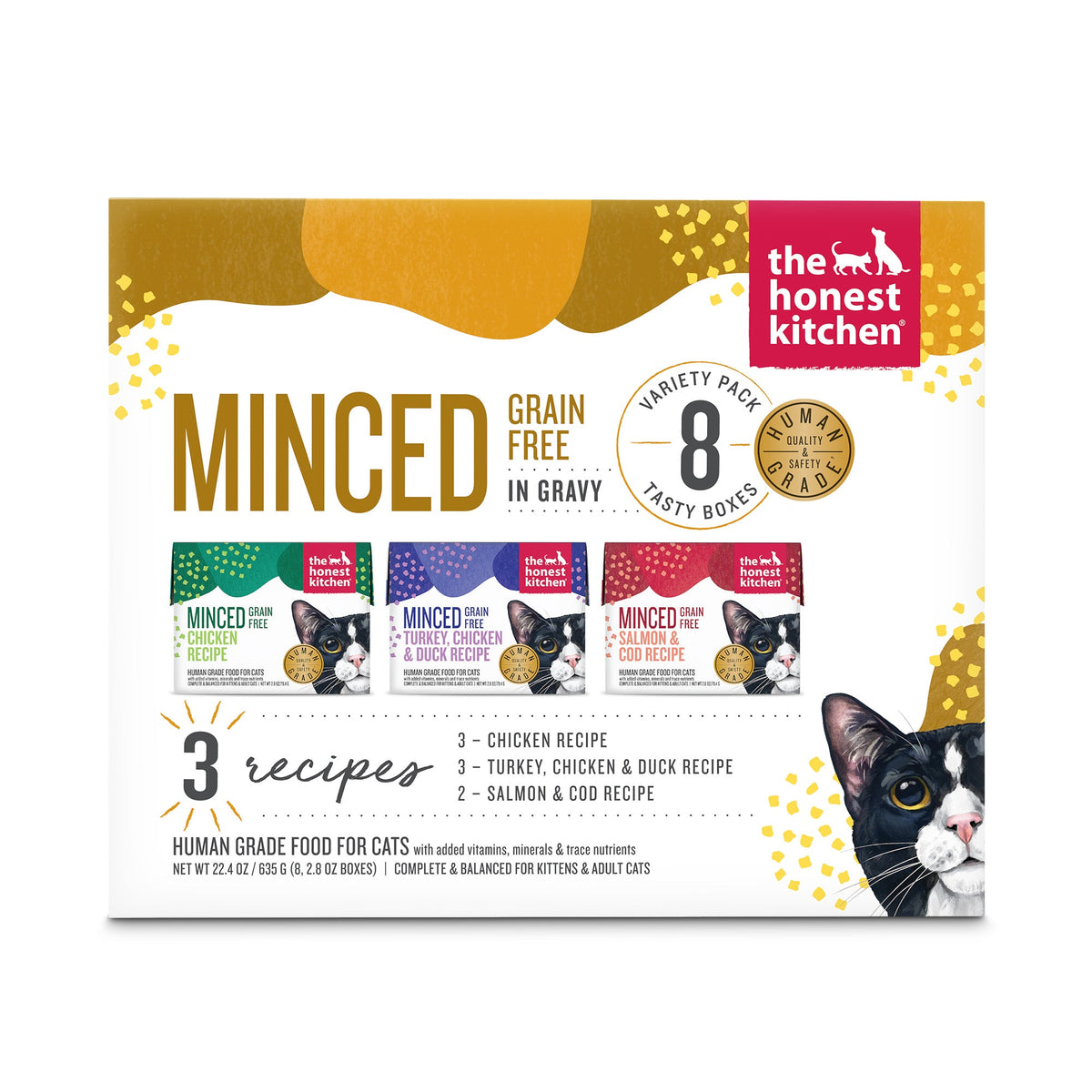 The Honest Kitchen Grain Free Minced in Bone Broth Gravy Variety Pack Wet Cat Food
